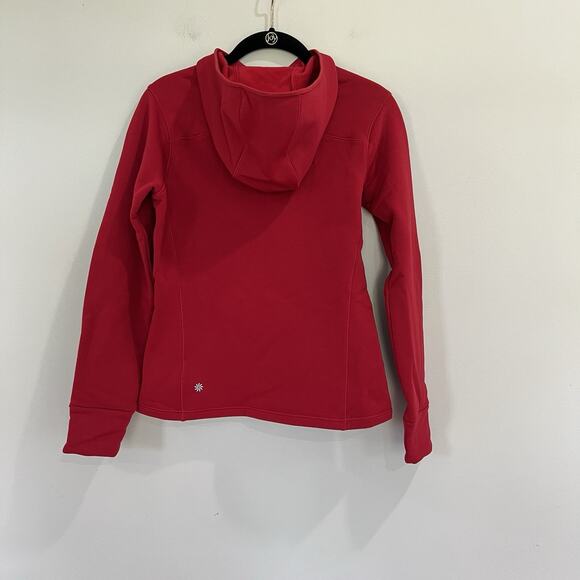 Athleta Altitude Polartec Hoodie Sweatshirt Size XS Red Women’s Activewear - Picture 2 of 6